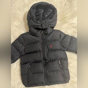 Polo Ralph Lauren Black Puffer Jacket with Red Logo